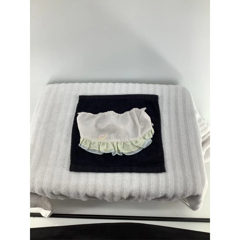 Vintage Ruffled Baby Bonnet Pastel Pink Green Blue Embroidered Tie Cap
